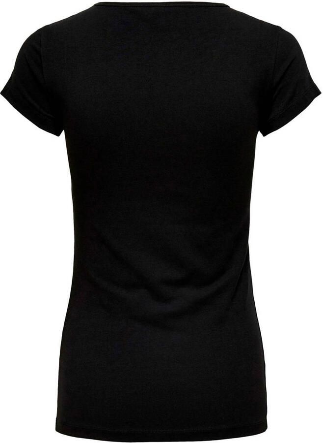 Only Shirt met ronde hals ONLLIVE – Shirt met ronde hals en figuuraccentuerende silhouet zeer figuuraccentuerend modisch katoenmix jersey diepe ronde hals