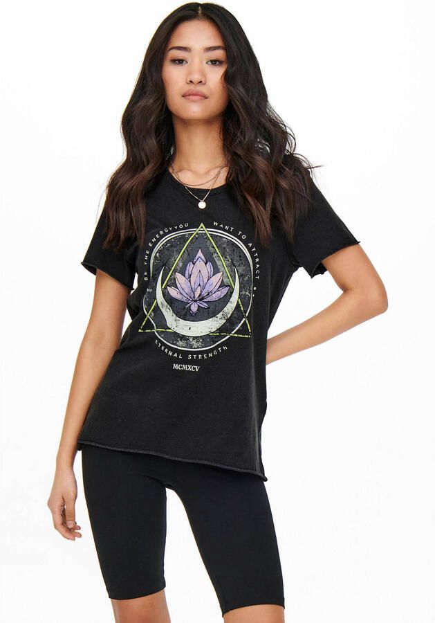 Only Regular fit T-shirt van zuivere katoen met motiefprint model 'LUCY LIFE' - Foto 3