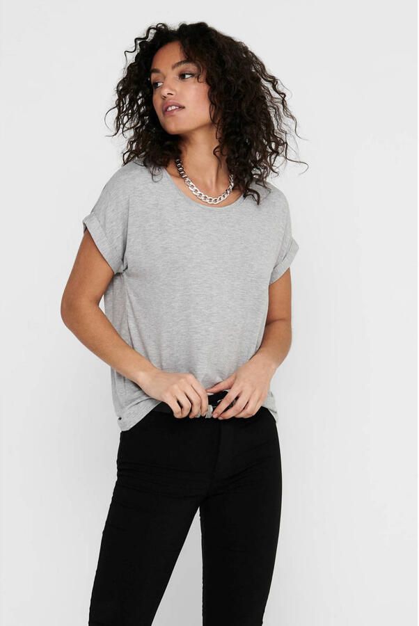 Only T-shirt ONLMOSTER – T-shirt met gemêleerde look en elastisch materiaal