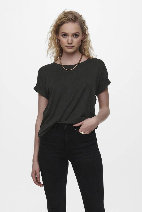Only T-shirt ONLMOSTER – T-shirt met gemêleerde look en elastisch materiaal - Foto 3