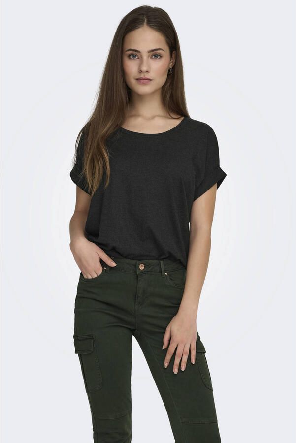 Only T-shirt ONLMOSTER – T-shirt met gemêleerde look en elastisch materiaal