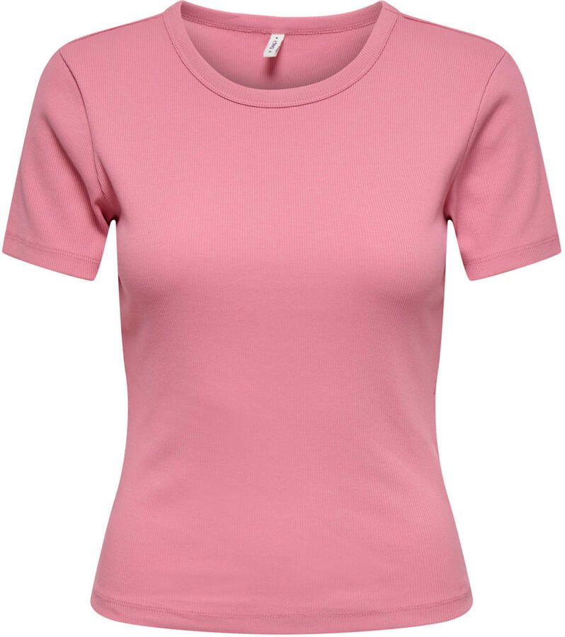 Only Slim fit T-shirt van katoenmix model 'VAL LIFE'