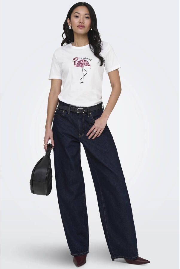 Only regular fit T-shirt van puur katoen model 'KITA' - Foto 3