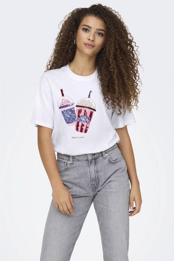 Only regular fit T-shirt van pure biologisch katoen model 'BURST'