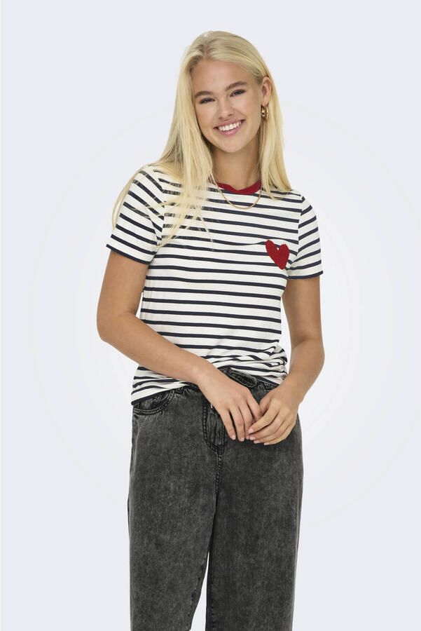 Only Shirt met korte mouwen ONLHEART LIFE S S TEE JRS NOOS