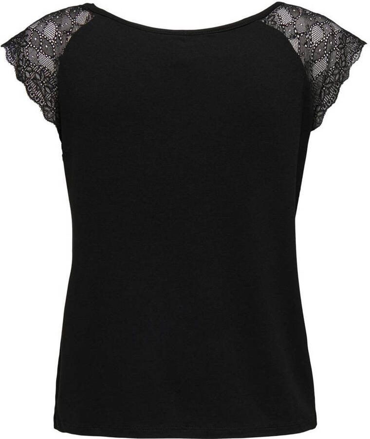 Only Shirt met V-hals ONLPETRA S S LACE MIX TOP CS JRS - Foto 2