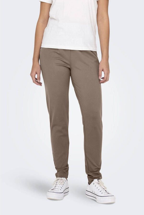 Only Slim fit bandplooibroek met tunnelkoord model 'POPTRASH LIFE EASY'