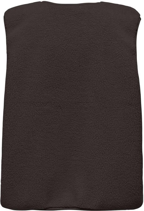 ONLY teddy gilet donkerbruin