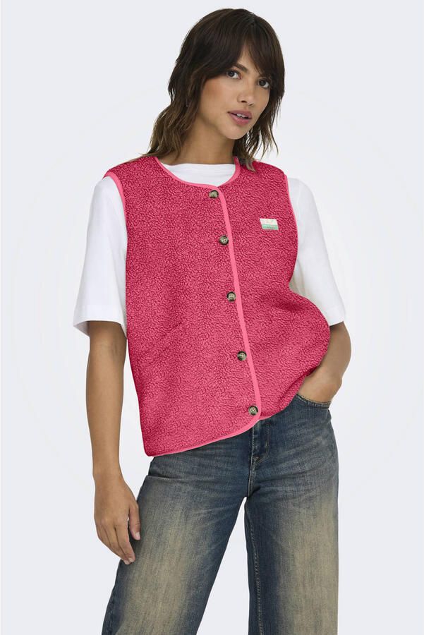 ONLY teddy gilet roze