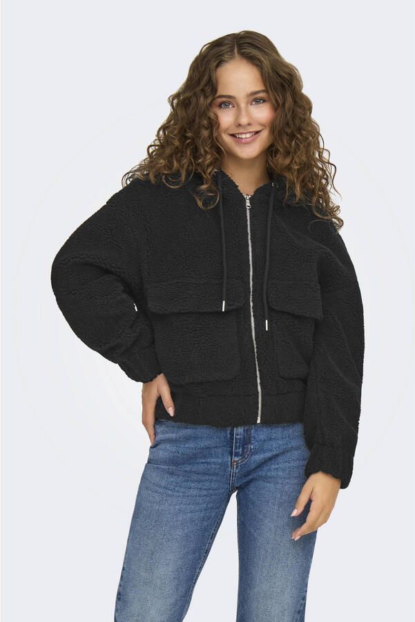 Only Pluche jas met capuchon ONLTANJA TEDDY HOOD JACKET OTW NOOS
