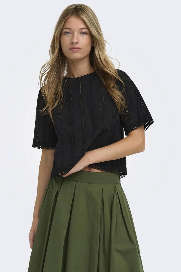ONLY top broderie zwart