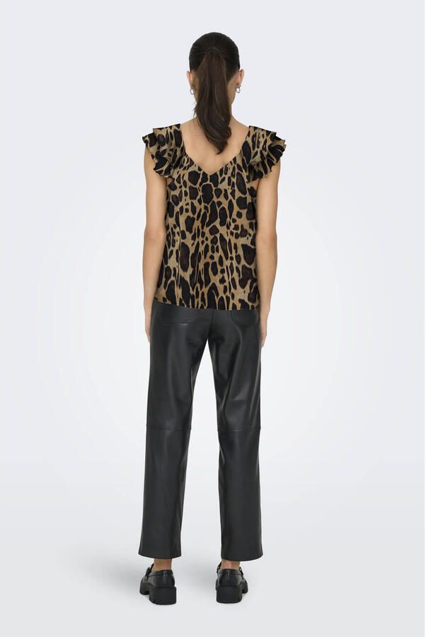 Only Shirt ONLASTA LIFE CAPSLEEVE V-NECK TOP PTM