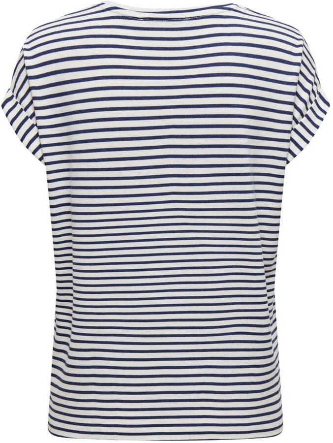 Only Shirt met korte mouwen ONLMOSTER STRIPE S S O-NECK TOP JRS NOOS gestreept casual gesneden jersey ronde hals viscosemix - Foto 3
