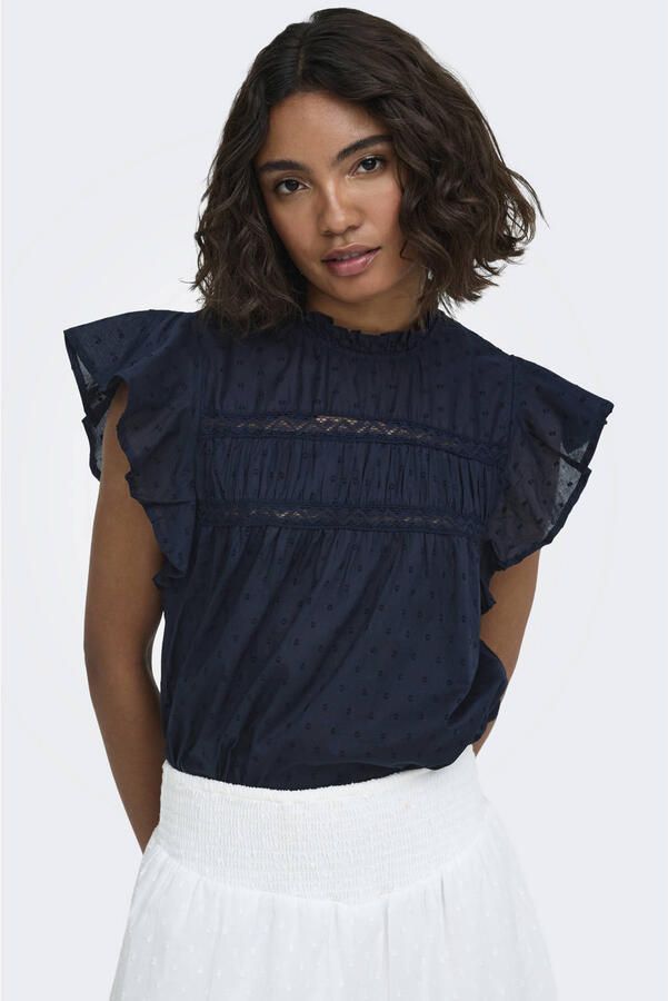 Only regular fit blousetop van puur katoen model 'KATTI'