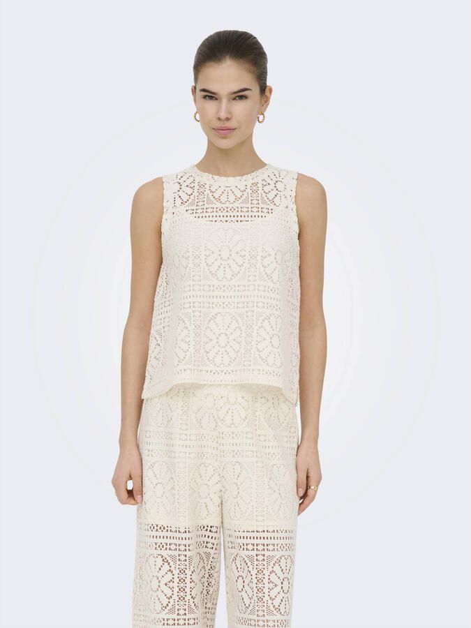 ONLY top ecru crochet