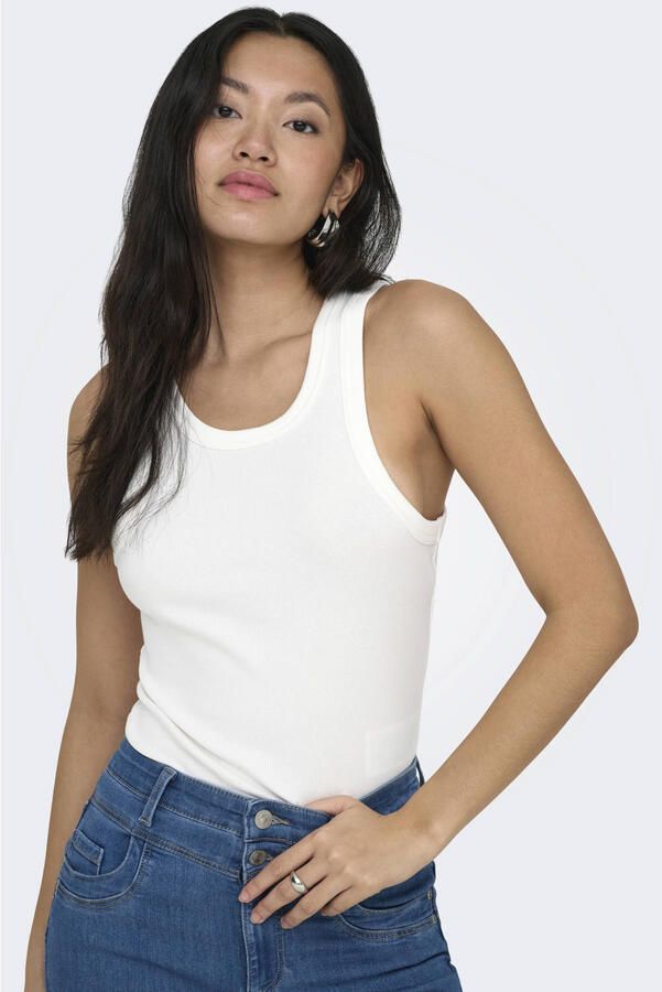 Only slim fit tanktop van mix van biologisch katoen model 'VAL'