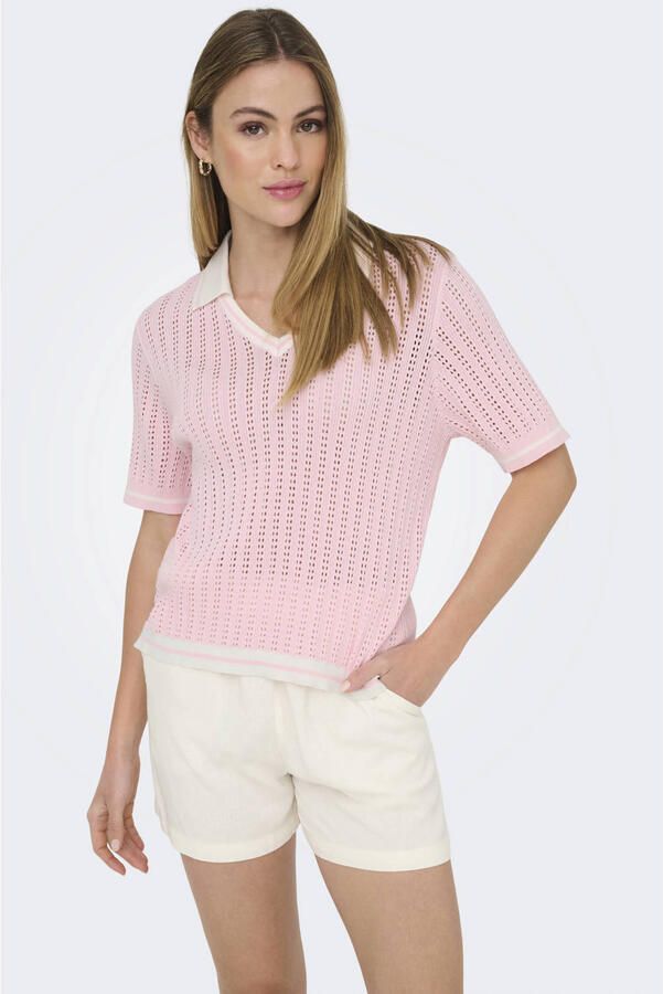 ONLY top gebreid lichtroze