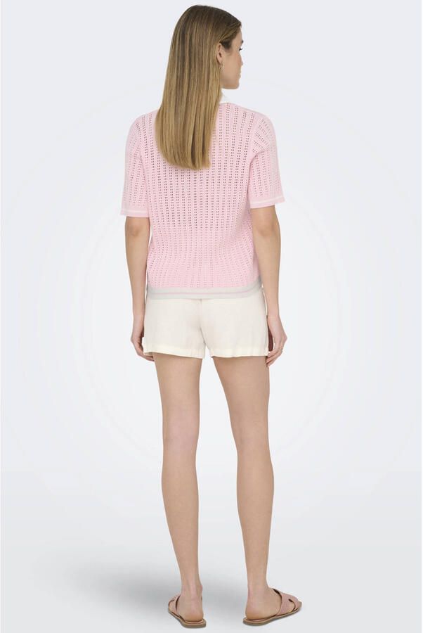 ONLY top gebreid lichtroze - Foto 3