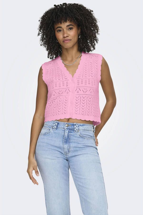 ONLY top gebreid roze