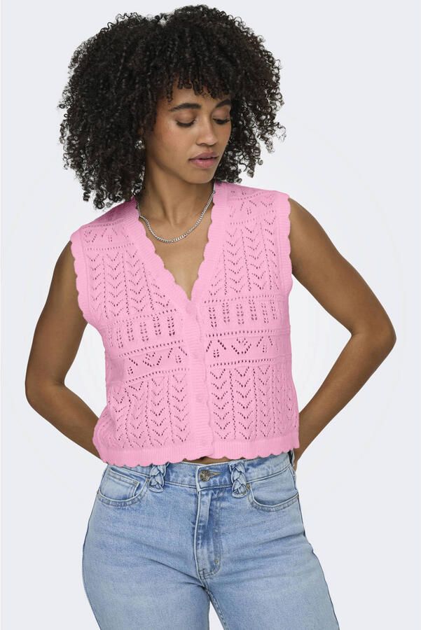 ONLY top gebreid roze - Foto 3