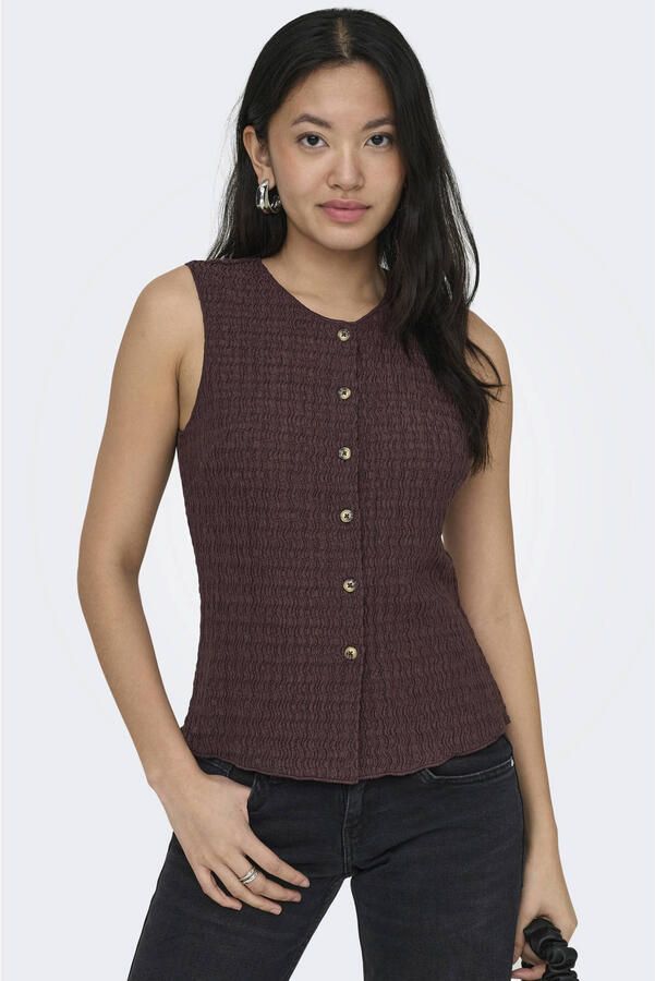 Only slim fit bodywarmer met seersucker-structuur model 'ILSE'