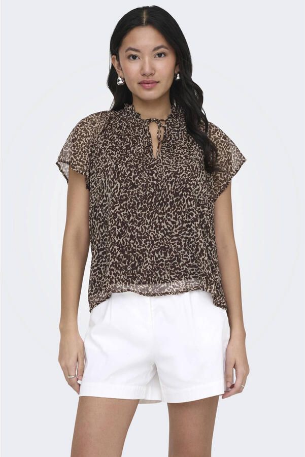 ONLY top met panterprint zwart