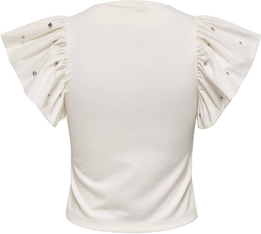 ONLY top met parels ecru - Foto 2
