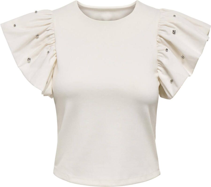 ONLY top met parels ecru