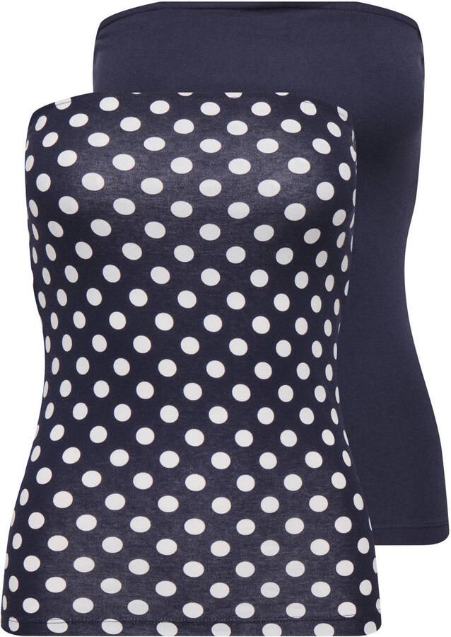 ONLY top met stippen donkerblauw (set van 2)
