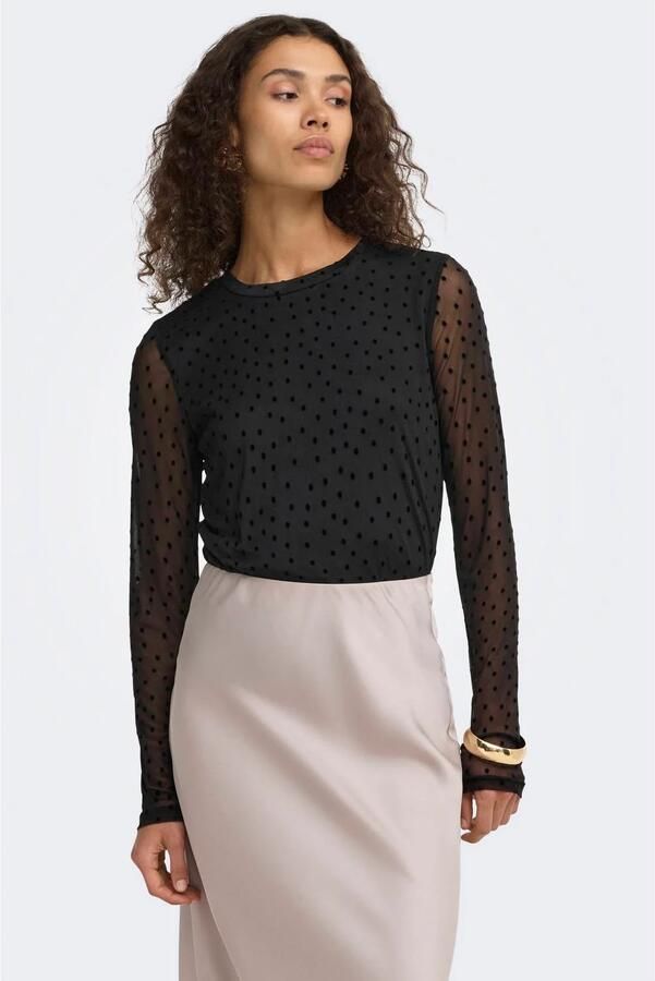 ONLY top met stippen zwart