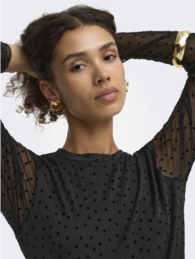 ONLY top met stippen zwart - Foto 2