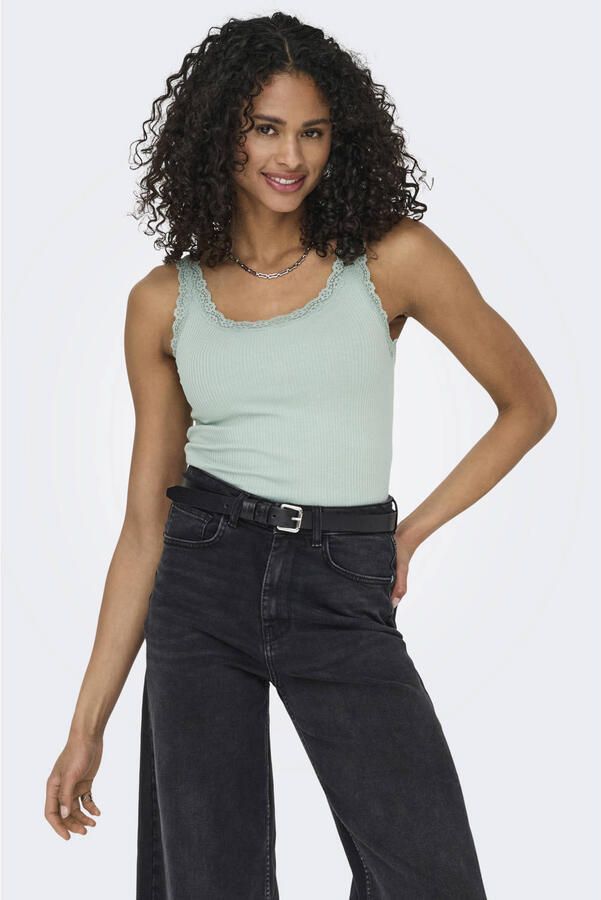 Only slim fit tanktop van mix van biologisch katoen model 'SARA'