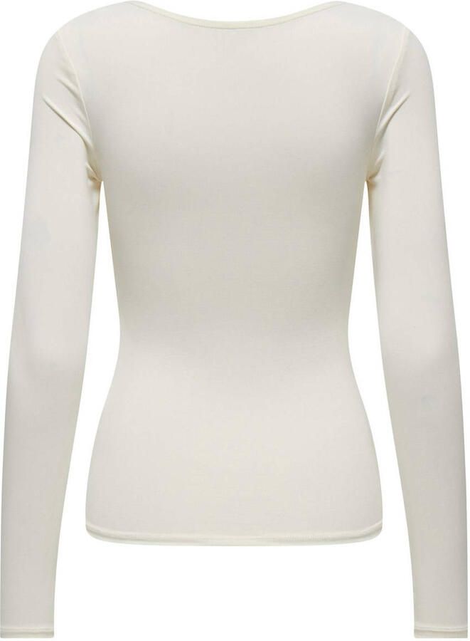 Only Shirt met lange mouwen en diepe ronde hals model 'ELA' - Foto 3