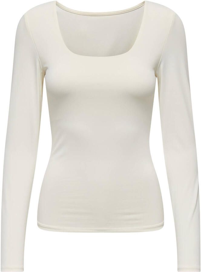 Only Shirt met lange mouwen en diepe ronde hals model 'ELA' - Foto 2