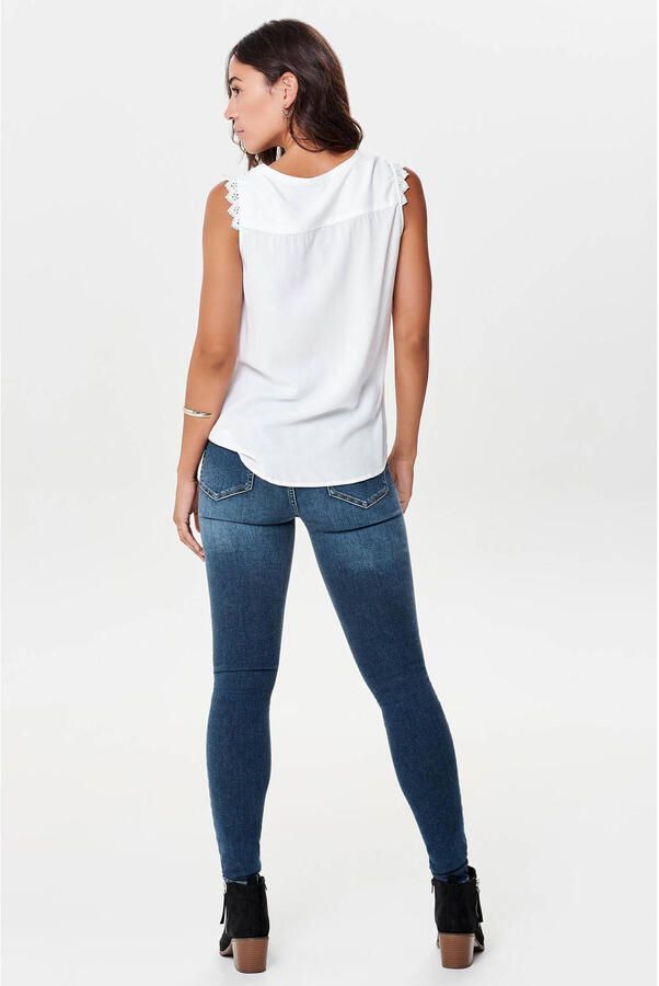 Only Blousetop van puur katoen met sierstrook model 'KIMMI' - Foto 2
