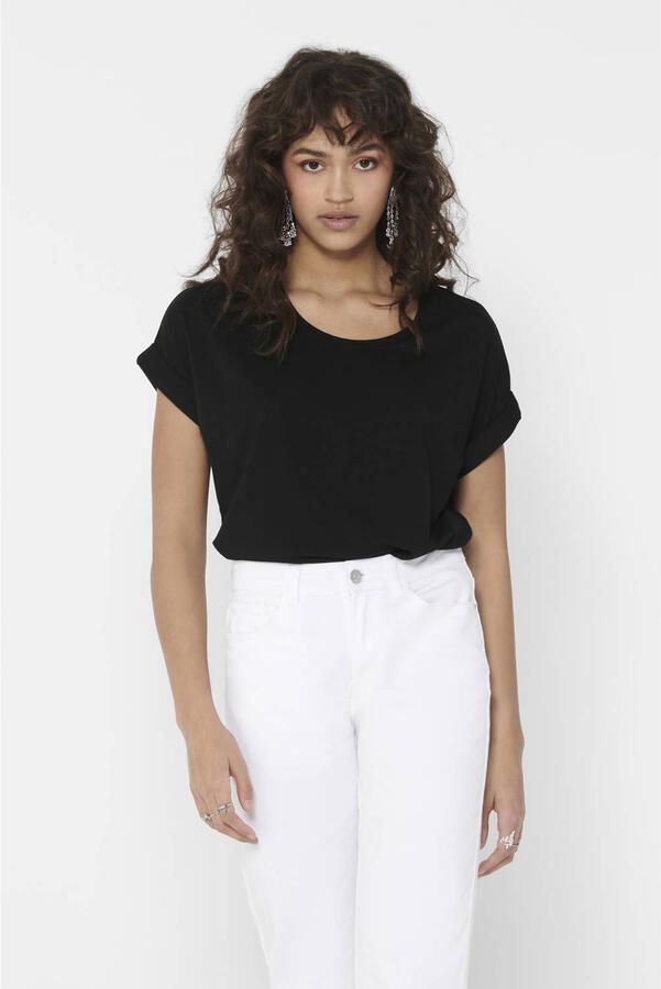 Only T-shirt ONLMOSTER – T-shirt met gemêleerde look en elastisch materiaal