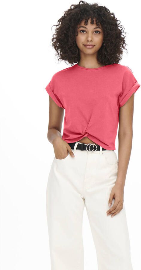 Only Shirt met korte mouwen ONLREIGN S S KNOT TOP NN - Foto 3