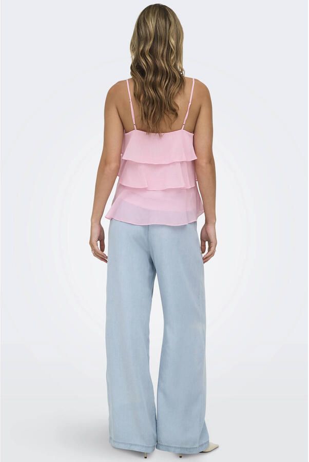 Only regular fit top met bandjes met volants model 'LINN' - Foto 2