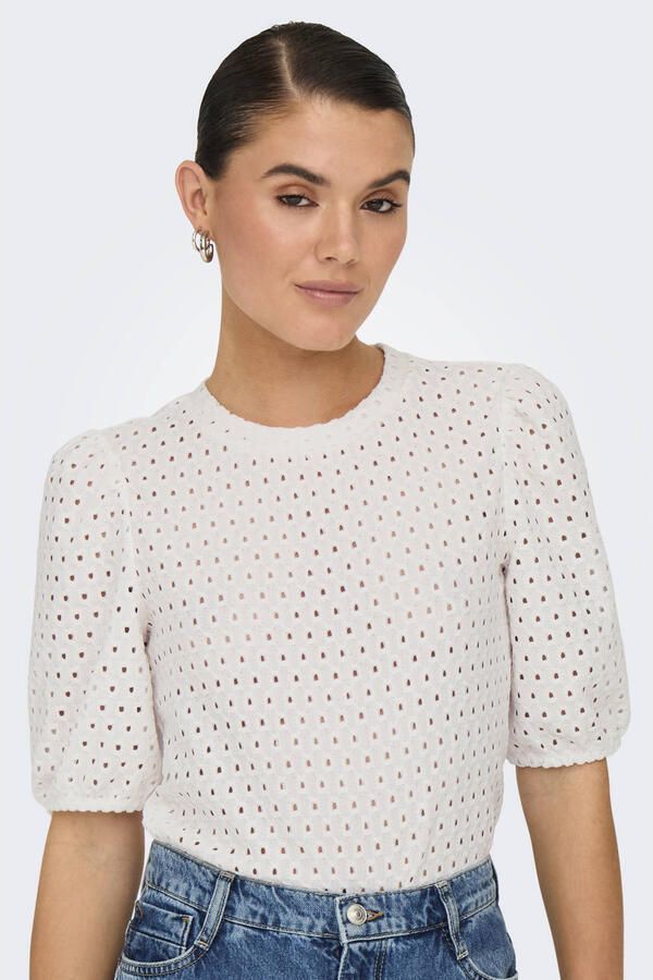 Only Shirt met korte mouwen ONLELISA S S O-NECK TOP BOX JRS - Foto 3