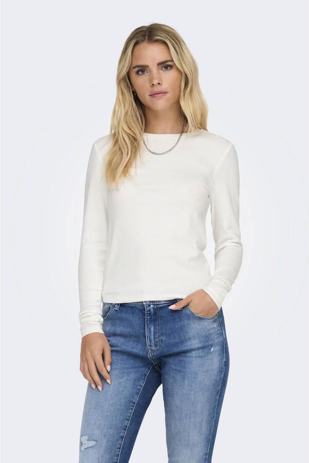 Only Slim fit longsleeve van katoenmengsel model 'RILEY'