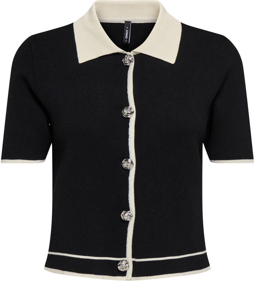 ONLY top zwart gebreid