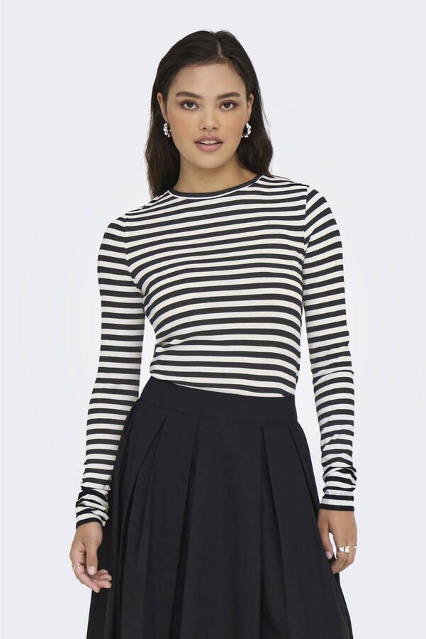 Only Shirt met lange mouwen ONLMAI STRIPE L S TOP JRS NOOS