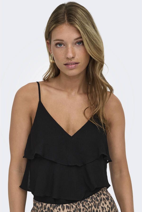 Only regular fit top met bandjes met volants model 'LINN' - Foto 3