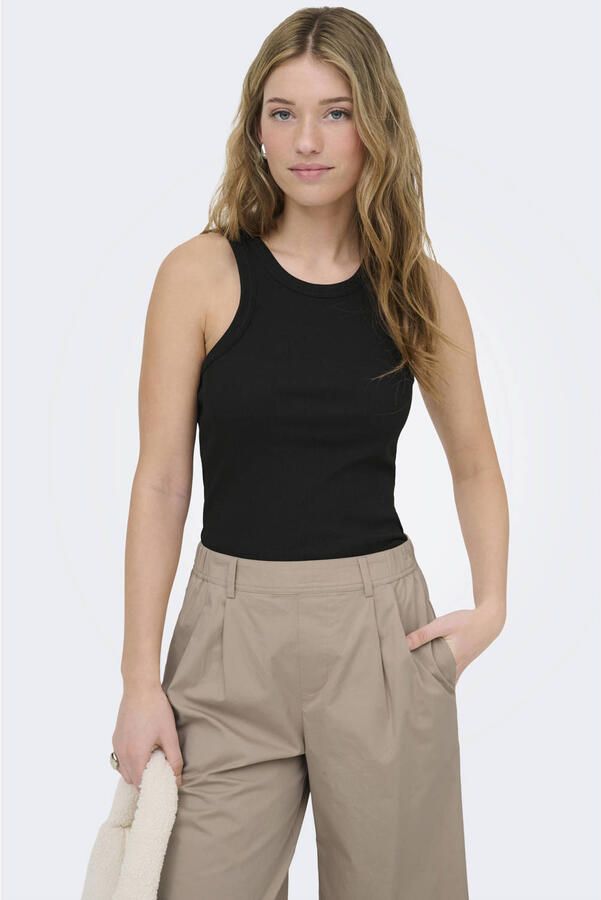 Only slim fit tanktop van mix van biologisch katoen model 'VAL'