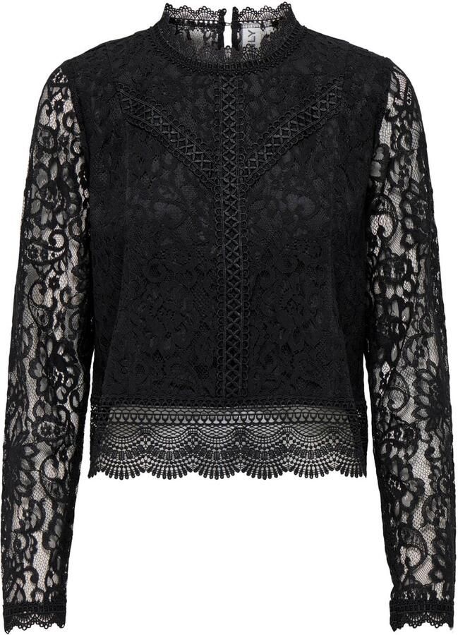 Only Regular fit kanten top met opstaande kraag model 'NEW KARO'