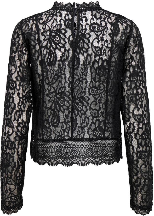 Only Regular fit kanten top met opstaande kraag model 'NEW KARO'