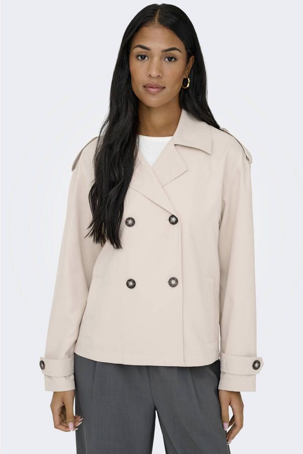 Only regular fit trenchcoat-jack met reverskraag model 'HANNAH'
