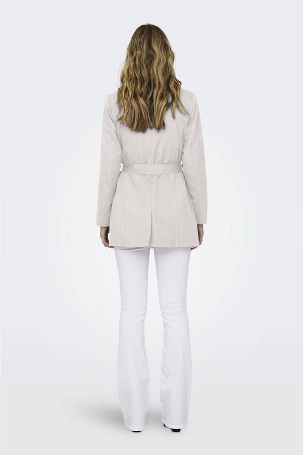 ONLY trenchcoat jas ONLVALERIE met ceintuur lichtgrijs