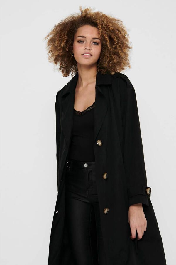 Only Trenchcoat ONLLINE X-LONG TRENCHCOAT OTW NOOS met bindriem in de taille 2 zijzakken - Foto 3