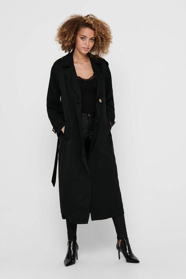 Only Trenchcoat ONLLINE X-LONG TRENCHCOAT OTW NOOS met bindriem in de taille 2 zijzakken - Foto 2
